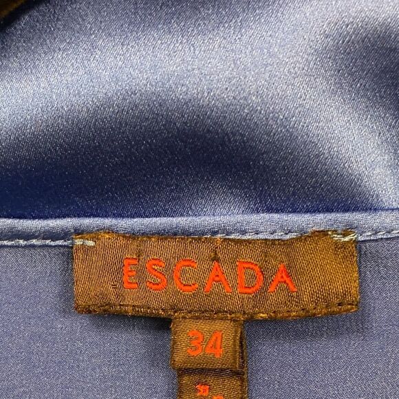 ESCADA Silk Tank Top Blouse Blue Women’s Size 34 - Picture 4 of 6